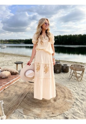 BY L SET LIARA TOP+ROK GOLD BRODERIE