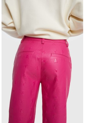 ALIX THE LABEL FAUX LEATHER PANTS BULLHEAD PINK
