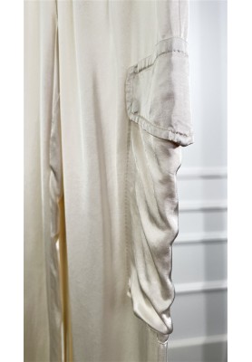 SATIN CARGO WIDE LEG ECRU