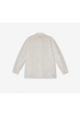 ALIX THE LABEL KNITTED LACE BLOUSE SOFT WHITE