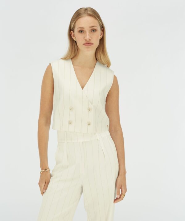 Crop Gilet Leva Pinstripe Jv-2506-0107