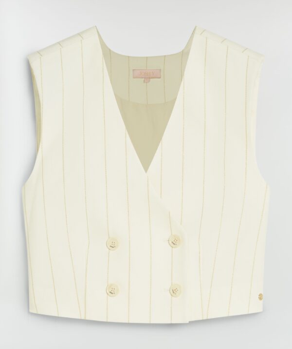 Crop Gilet Leva Pinstripe Jv-2506-0107