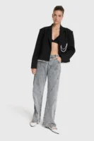 Grey Denim Pants Cutseams 2508196252