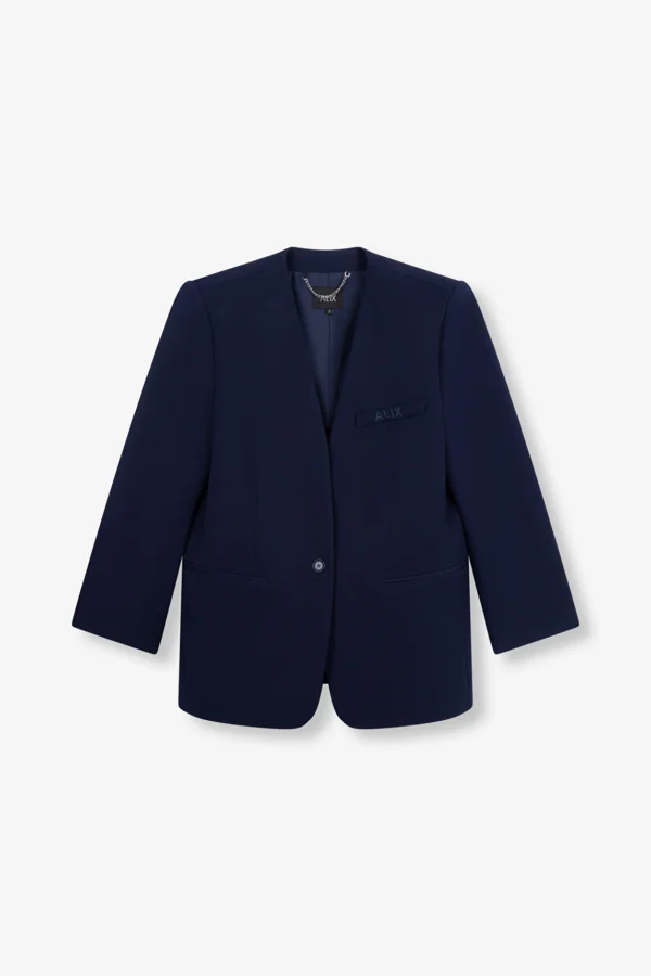 Blazer Collarless Navy 2508420334