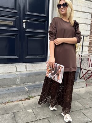 Maxi Sweaterjurk 36502 Lace Bruin
