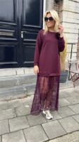 Maxi Sweaterjurk 36502 Lace Bordeaux