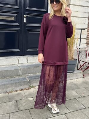 Maxi Sweaterjurk 36502 Lace Bordeaux