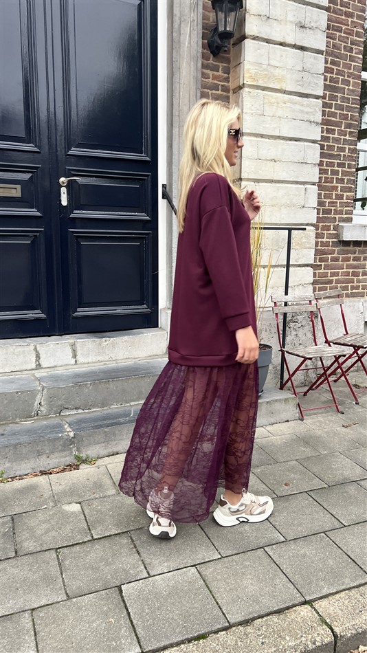 Maxi Sweaterjurk 36502 Lace Bordeaux