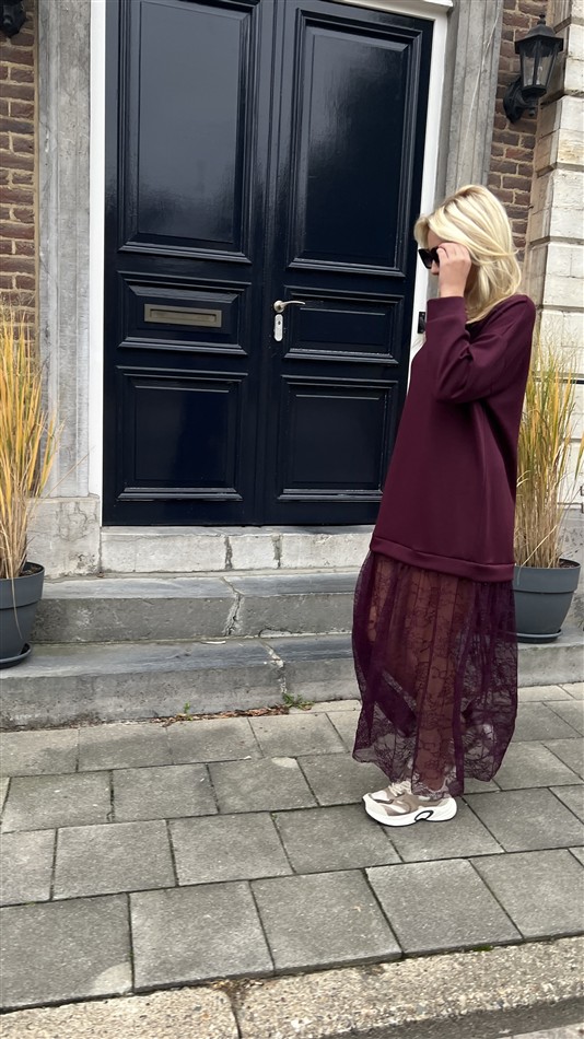 Maxi Sweaterjurk 36502 Lace Bordeaux
