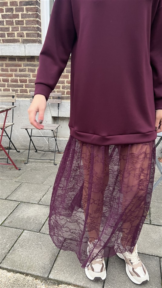 Maxi Sweaterjurk 36502 Lace Bordeaux