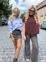 Short Rokje Carreaux Blauw Hemddet