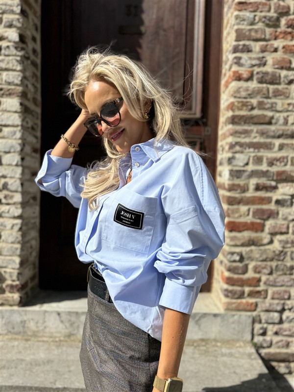 Short Rokje Carreaux Blauw Hemddet