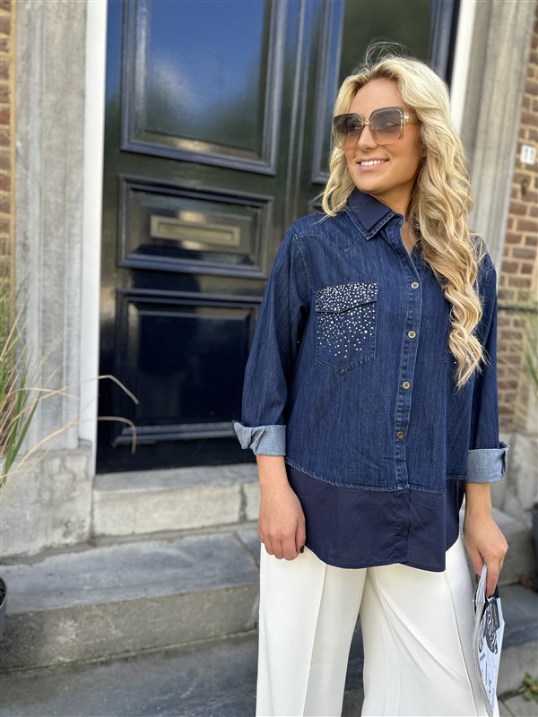 Jeanshemd Strass Hemddetails