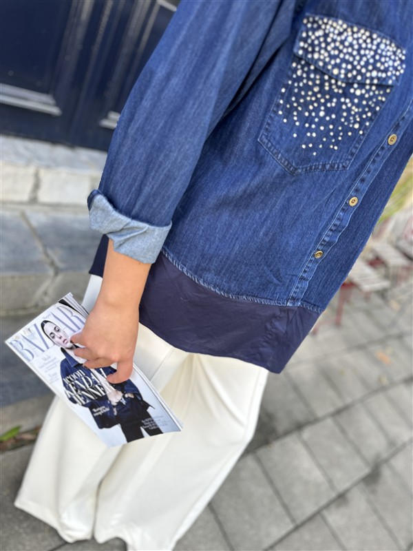 Jeanshemd Strass Hemddetails