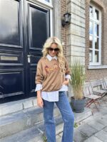 Sweater Paris Color Broderie Bruin