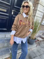 Sweater Paris Color Broderie Bruin