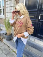 Sweater Paris Color Broderie Bruin