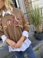 Sweater Paris Color Broderie Bruin