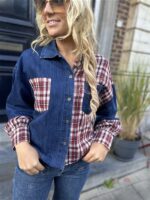 Jeans Hemdje Carreaux + Strass