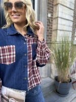 Jeans Hemdje Carreaux + Strass