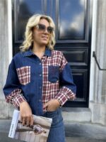 Jeans Hemdje Carreaux + Strass