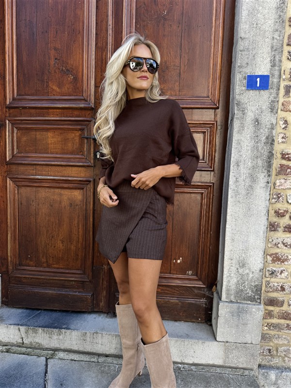 Skort Pc123 Pinstripe Chocolat