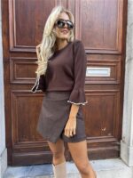 Skort Pc123 Pinstripe Chocolat