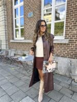 Maxi Leatherlook Mantel Ld3313 Bordeaux