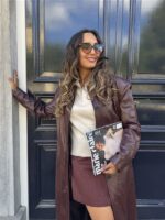 Maxi Leatherlook Mantel Ld3313 Bordeaux