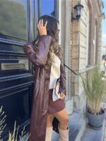 Maxi Leatherlook Mantel Ld3313 Bordeaux