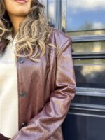 Maxi Leatherlook Mantel Ld3313 Bordeaux