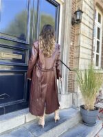 Maxi Leatherlook Mantel Ld3313 Bordeaux