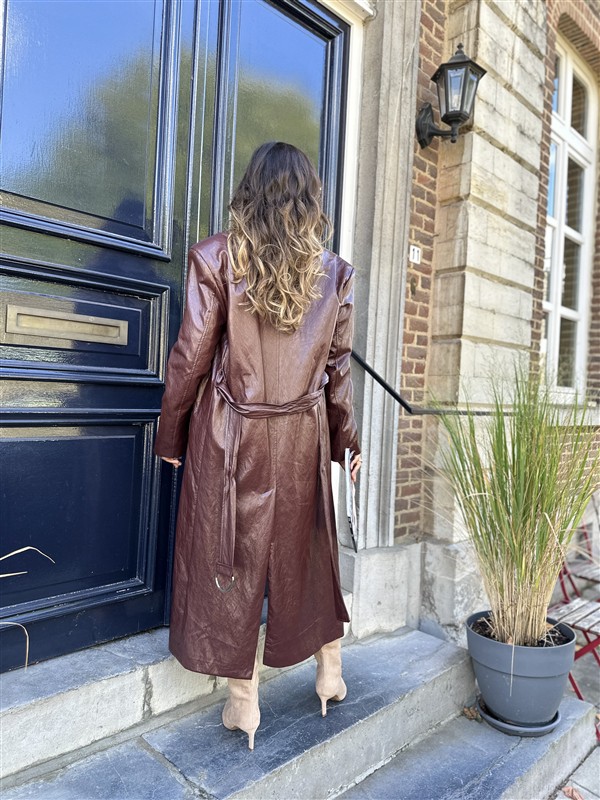 Maxi Leatherlook Mantel Ld3313 Bordeaux