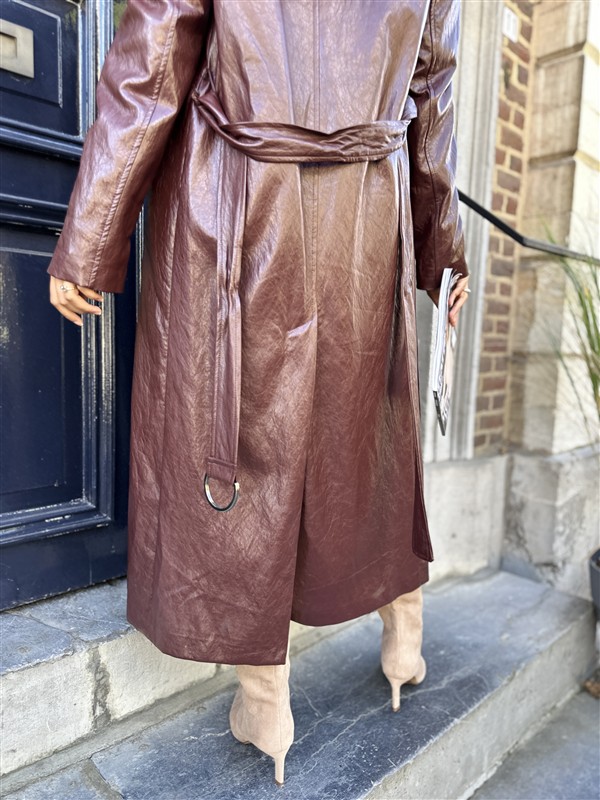 Maxi Leatherlook Mantel Ld3313 Bordeaux