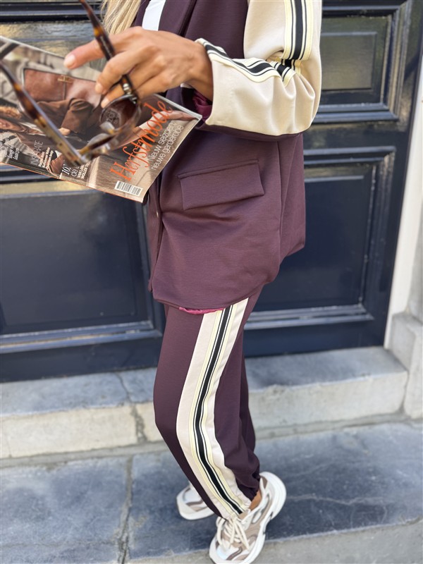 Sporty Pants 36577 Side Line Burgundy