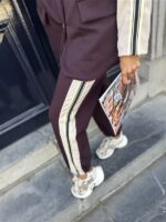 Sporty Pants 36577 Side Line Burgundy