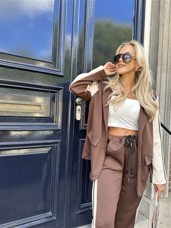 Sporty Blazer 36578 Side Line Sleeve Bru