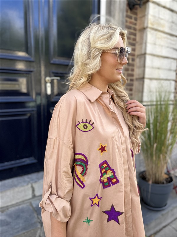 Hemdjurk 18235 Paris Color Broderie Came