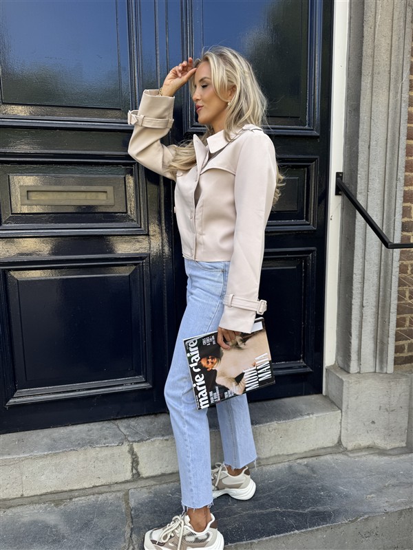 Korte Trench V308 Beige
