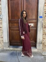 Maxi Lace Dress 3465 Bordeaux