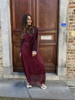 Maxi Lace Dress 3465 Bordeaux