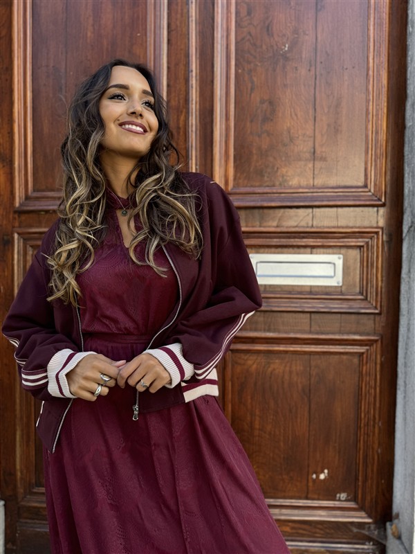 Maxi Lace Dress 3465 Bordeaux