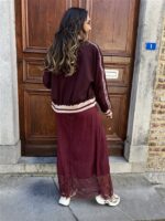 Maxi Lace Dress 3465 Bordeaux