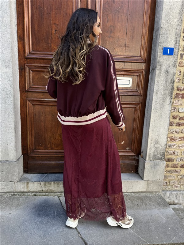 Maxi Lace Dress 3465 Bordeaux