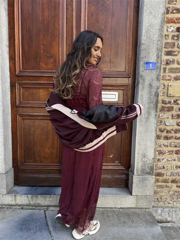 Maxi Lace Dress 3465 Bordeaux