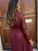 Maxi Lace Dress 3465 Bordeaux