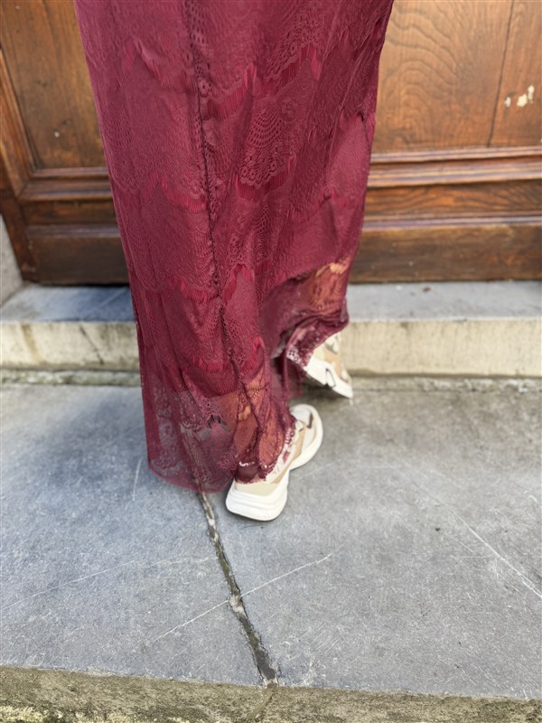 Maxi Lace Dress 3465 Bordeaux