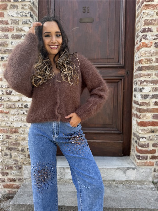 Jeans Strass Stenen + Buisjes Parels