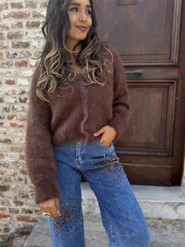 Jeans Strass Stenen + Buisjes Parels