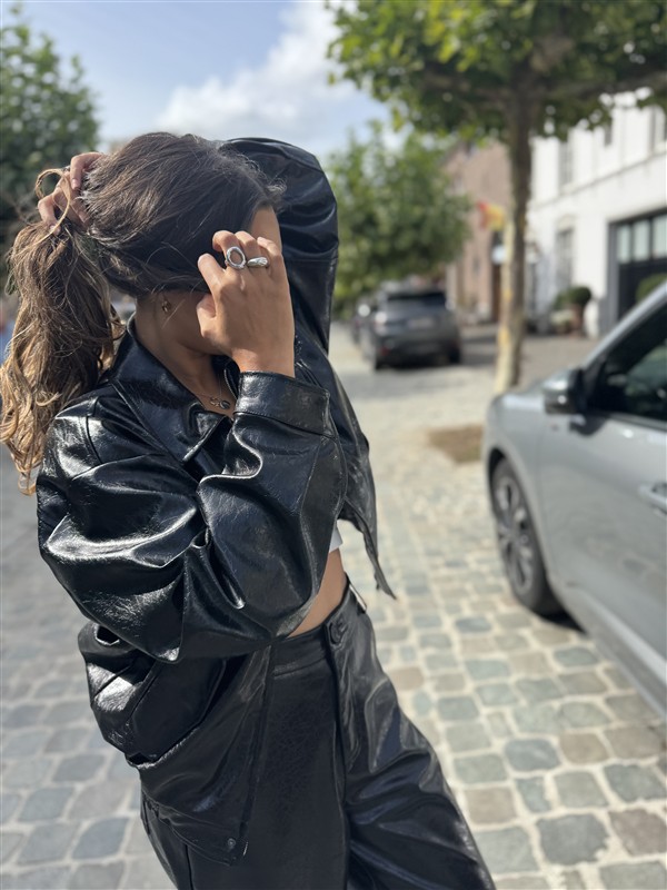 Leatherlook Vest Zwart Ld3346